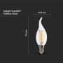 VT-1997 4W LED CANDLE FLAME FILAMENT BULB 4000K E14