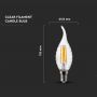 VT-1995 4W TWIST CANDLE FLAME FILAMENT BULB 4000K E14