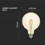 VT-1956 4W LED G125 AMBER COVER FILAMENT BULB 2200K E27