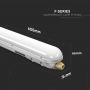 VT-6048 18W LED F SERIES WATERPROOF LAMP FITTING 60CM 4000K