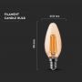 VT-1955 4W CANDLE FILAMENT BULB AMBER COVER 2200K E14