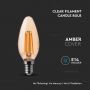 VT-1955 4W CANDLE FILAMENT BULB AMBER COVER 2200K E14