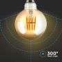 VT-2019 8W G95 LED FILAMENT BULB AMBER GLASS 2200K E27