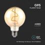 VT-2024 4W G95 LED FILAMENT BULB AMBER GLASS 2200K E27