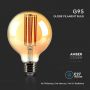 VT-2027 7W G95 LED FILAMENT BULB AMBER GLASS 2200K E27