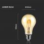 VT-2028 10W A67 LED FILAMENT BULB AMBER COVER 2200K E27