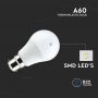 VT-2069 8.5W A60 LED PLASTIC BULB 3000K B22 3PCS/PACK