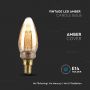 VT-2152 2W LED ART FILAMENT CANDLE BULB AMBER GLASS 1800K E14