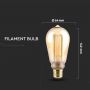 VT-2185 4W ST64 LED ART FILAMENT BULB AMBER GLASS 1800K E27