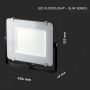 VT-156 150W SMD FLOODLIGHT SAMSUNG CHIP 6500K BLACK BODY GREY GLASS