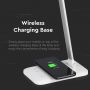 VT-1027 7W LED TABLE LAMP WIRELESS CHARGER 3IN1 WHITE