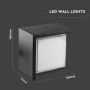 VT-827 12W LED WALL LIGHT 3000K BLACK SQUARE