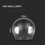 VT-834 4W LED WALL LIGHT ROUND 3000K IP65 BLACK BODY