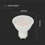 VT-271 10W GU10 LED PLASTIC SPOTLIGHT MILKY COVER SAMSUNG CHIP 3000K