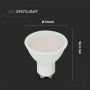 VT-271 10W GU10 LED PLASTIC SPOTLIGHT MILKY COVER SAMSUNG CHIP 4000K