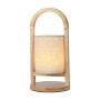 VT-7570 1.5W LED RECHARGEABLE FABRIC TABLE LAMP 3000K BEIGE BODY WITH WOOD HANDLE