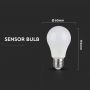 VT-2219 9W A60 LED BULB WITH MICROWAVE SENSOR 3000K E27