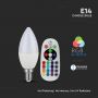 VT-2214 3.5W CANDLE BULB (RF CONTROL - DIMMABLE) RGB+4000K DIMMABLE E14