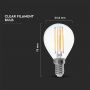 VT-2466 6W P45 LED FILAMENT BULB-CLEAR GLASS 2700K E14