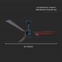 VT-6552-3 65W LED CEILING FAN BRONZE BODY RF CONTROL 3 BROWN BLADES AC MOTOR(52INCH)