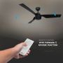 VT-6552-3 65W CEILING FAN BLACK BODY RF CONTROL 3 BLACK BLADES AC MOTOR(52INCH)