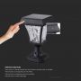 VT-983 LED SOLAR STAND LAMP CCT 3IN1 MATT BLACK BODY