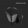 VT-982 LED SOLAR WALL LAMP 3000K+6000K MATT BLACK BODY