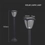 VT-984 LED SOLAR LAWN LAMP 3000K+6000K MATT BLACK BODY