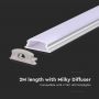 VT-8138 MOUNTING KIT WITH DIFFUSER BENDABLE FOR LED STRIP 2000x18x6MM SILVER HOUSING