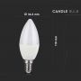 VT-2214 4.8W SMART CANDLE BULB RF CONTROL 24 BUTTONS RGB+4000K DIMMABLE E14