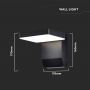 VT-11020 17W LED WALL LIGHT 4000K BLACK BODY SQUARE IP65