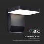 VT-11020 17W LED WALL LIGHT 3000K BLACK BODY SQUARE IP65