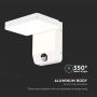 VT-11020S 17W LED WALL LIGHT WITH SENSOR 4000K WHITE BODY SQUARE IP65