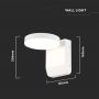 VT-11020 17W LED WALL LIGHT 3000K WHITE BODY ROUND IP65