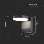 VT-11020 17W LED WALL LIGHT 3000K BLACK BODY ROUND IP65