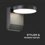 VT-11020 17W LED WALL LIGHT 3000K BLACK BODY ROUND IP65