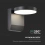 VT-11020 17W LED WALL LIGHT 3000K BLACK BODY ROUND IP65