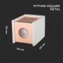 VT-860 GU10 SQUARE METAL & GYPSUM SURFACE FITTING WITH MATT ROSE GOLD BOTTOM