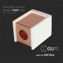 VT-860 GU10 SQUARE METAL & GYPSUM SURFACE FITTING WITH MATT ROSE GOLD BOTTOM