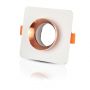 VT-862 GU10 GYPSUM & METAL - WHITE PLASTER WITH MATT ROSE GOLD -SQUARE