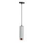 VT-864 GU10 PENDANT (GYPSUM WITH METAL)-GREY WITH MATT ROSE GOLD BOTTOM