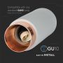 VT-865 GU10 GREY CONCRETE - GYPSUM SURFACE METAL WITH MATT ROSE GOLD BOTTOM