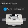 VT-866 GU10 WHITE GYPSUM (RECESSED) WITH CHROME METAL -SQUARE