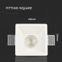 VT-867 GU10 GYPSUM FITTING (RECESSED) WHITE-SQUARE