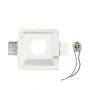 VT-867 GU10 GYPSUM FITTING (RECESSED) WHITE-SQUARE