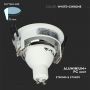 VT-872 GU10 FITTING ROUND-WHITE+CHROME