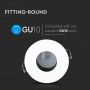 VT-873 GU10 FITTING ROUND-WHITE+BLACK