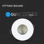 VT-873 GU10 FITTING ROUND-WHITE+CHROME