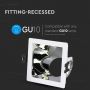 VT-875 GU10 FITTING SQUARE-WHITE+CHROME