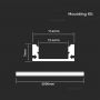 VT-8113 Profil Aluminiowy do paska LED / 2000mm*17.4mm*7mm / Klosz: Mleczny